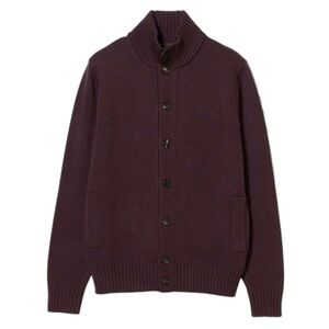 Banana Republic Men's Cotton Cardigan Sweater Jacket Maroon Size Medium NEW